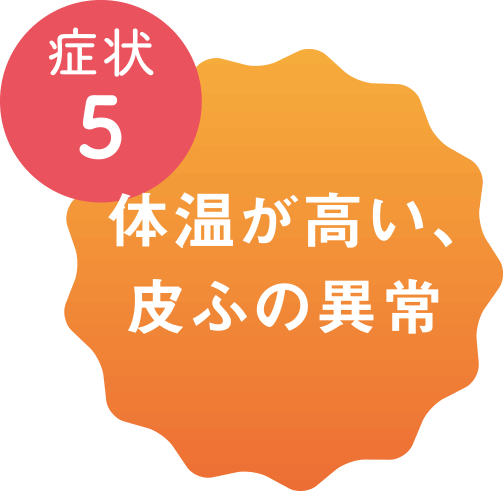 症状5 体温が高い、皮ふの異常